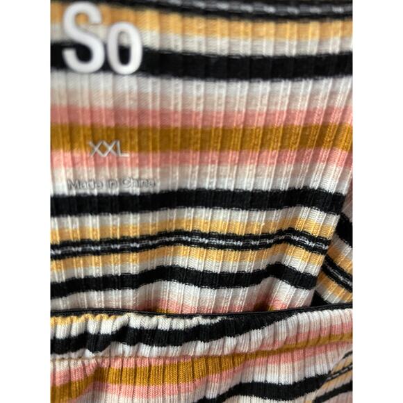 S O off the shoulder Striped Dress Size XXL Color: 970 Multi STP - Picture 2 of 5